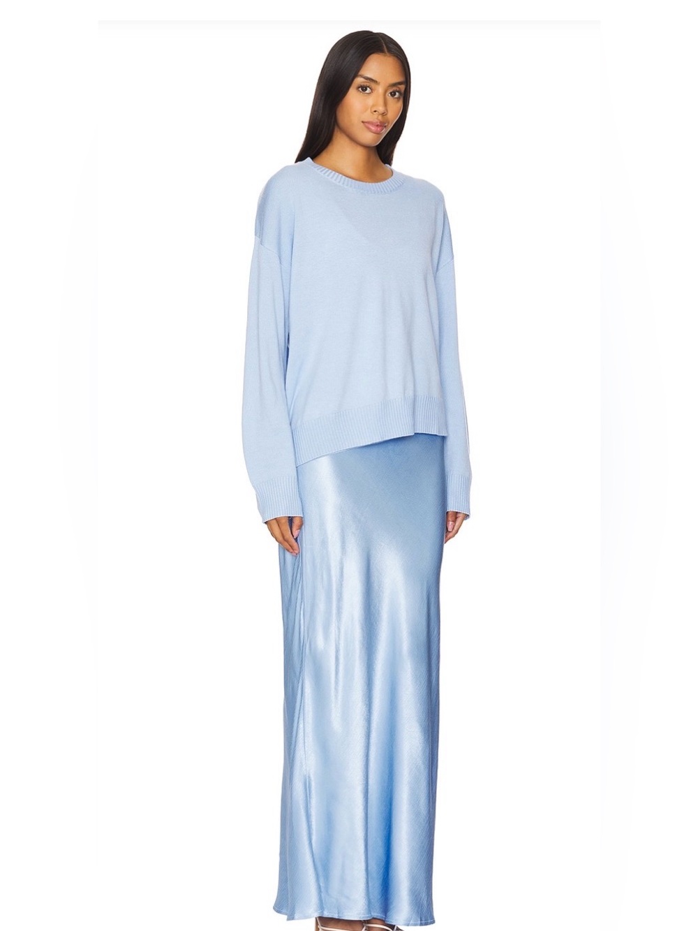 NWOT Rhyme Combo Slip Knit Dress in Dawn Blue SOVERE - SMALL - Picture 3 of 10
